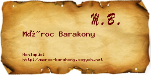 Móroc Barakony névjegykártya